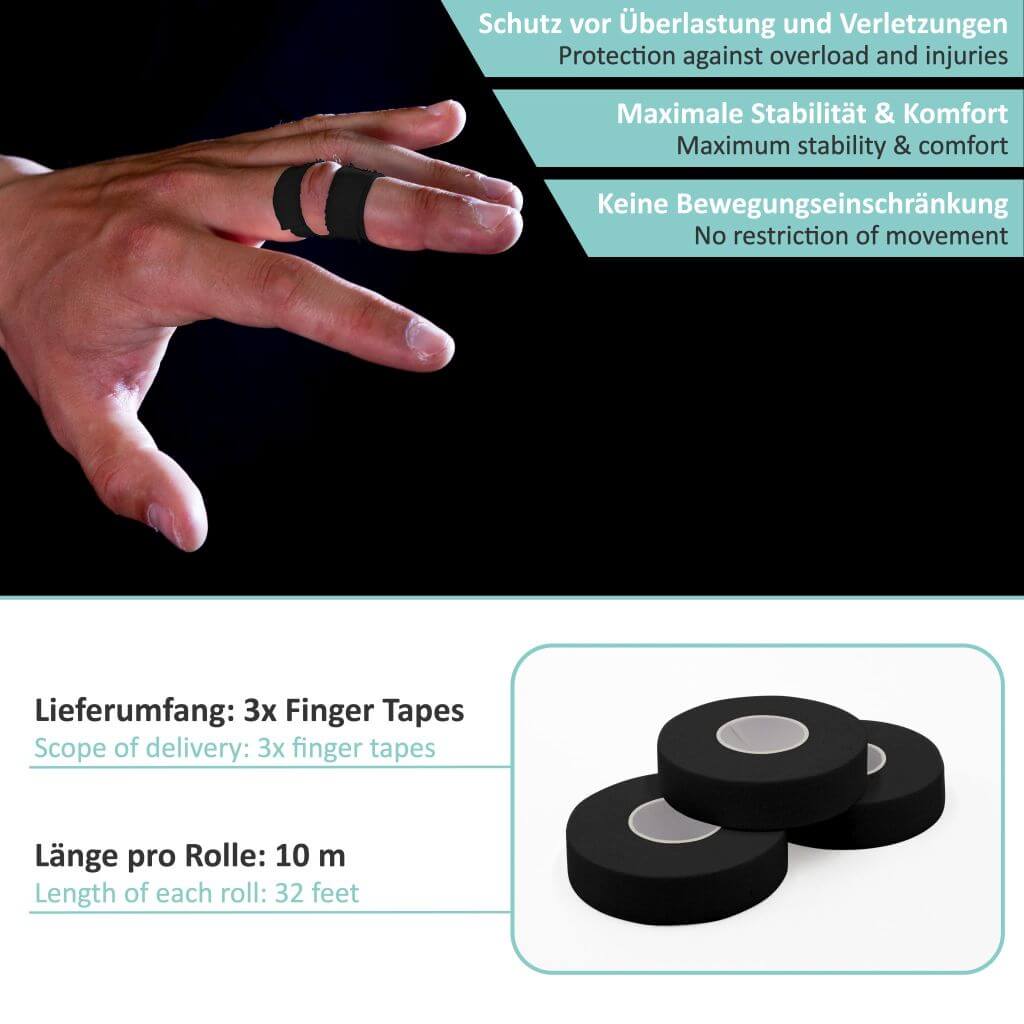 Tape Sportivo con Adesivo Extra Forte, 3 Rotoli di Nastro per Arrampicata