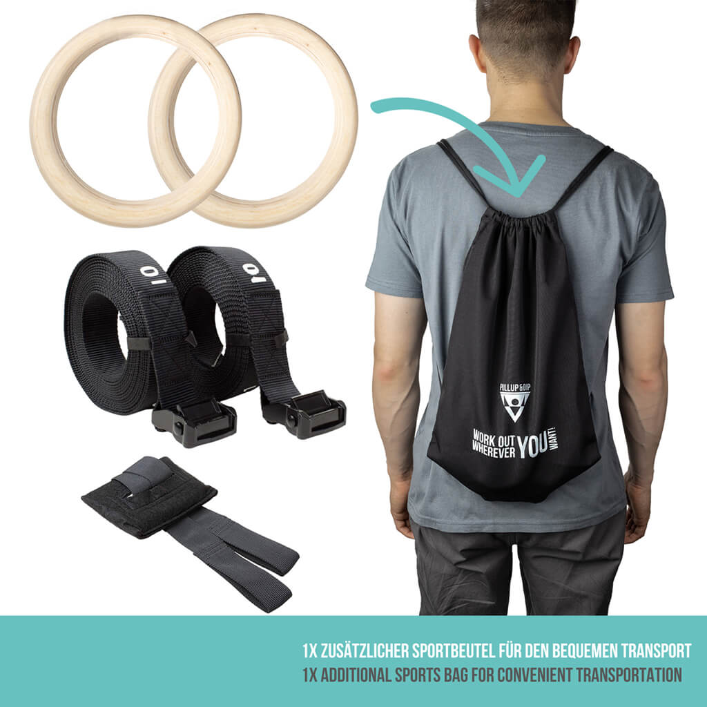 Set Intermedio Calisthenics - Parallele (medie), Anelli, Gesso liquido, Elastici