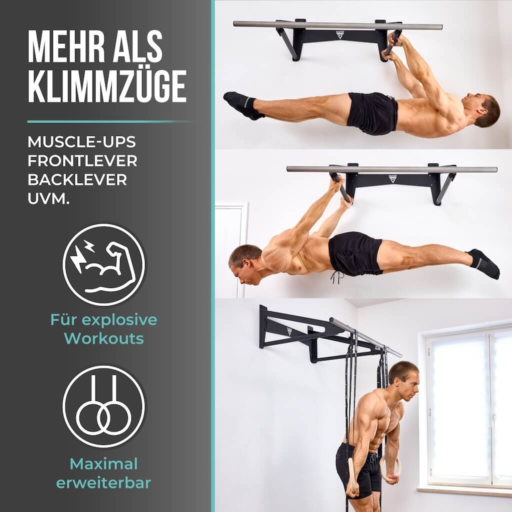Barra Muscle-Up, Barra per Trazioni con Spazio Extra a Parete