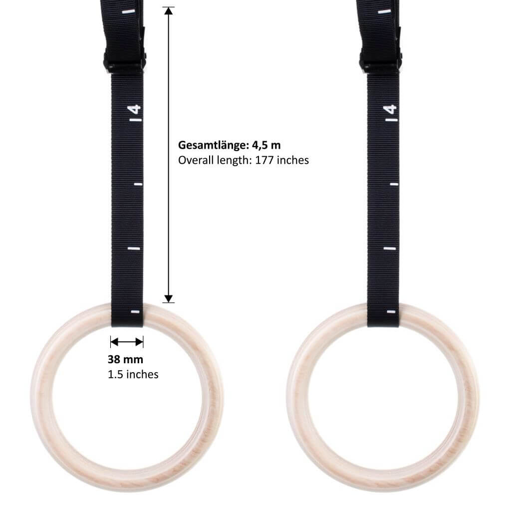 Cinghie per anelli da ginnastica, lunghezza 4,5 m