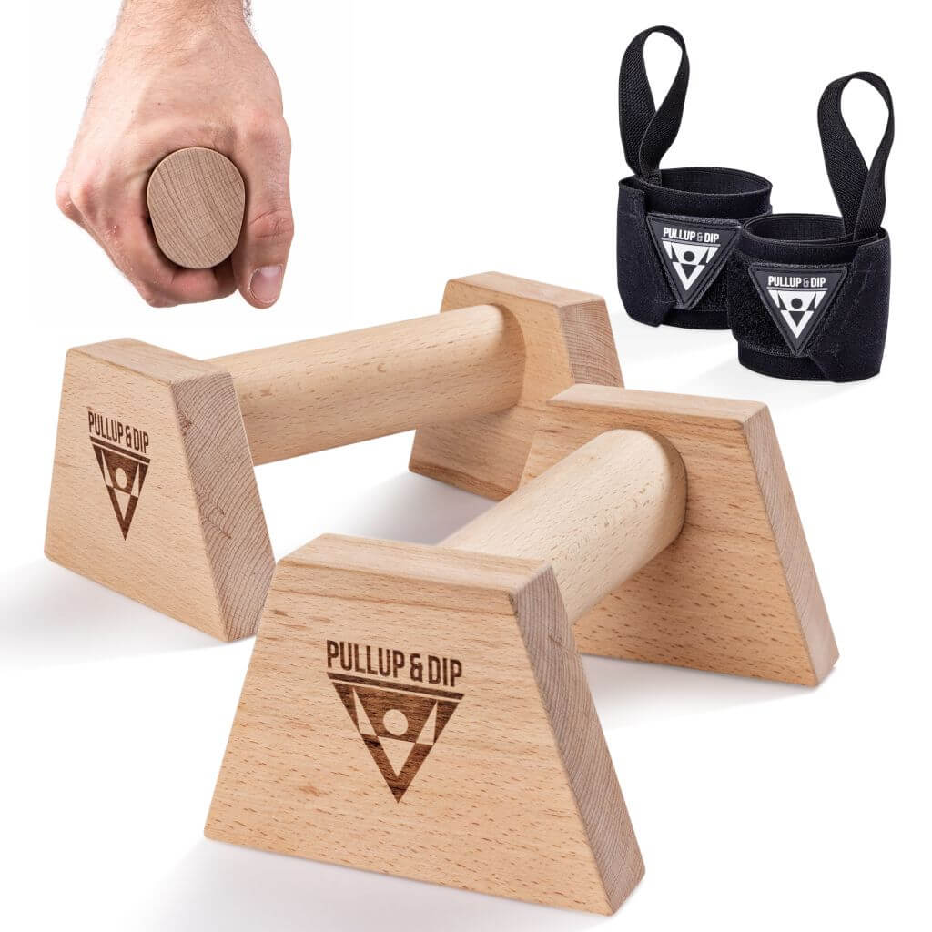 Maniglie Per Trazioni In Legno Di Faggio E Acciaio Inox – Impugnature Per Pull Up, Arrampicata E Allenamento Forza - 3
