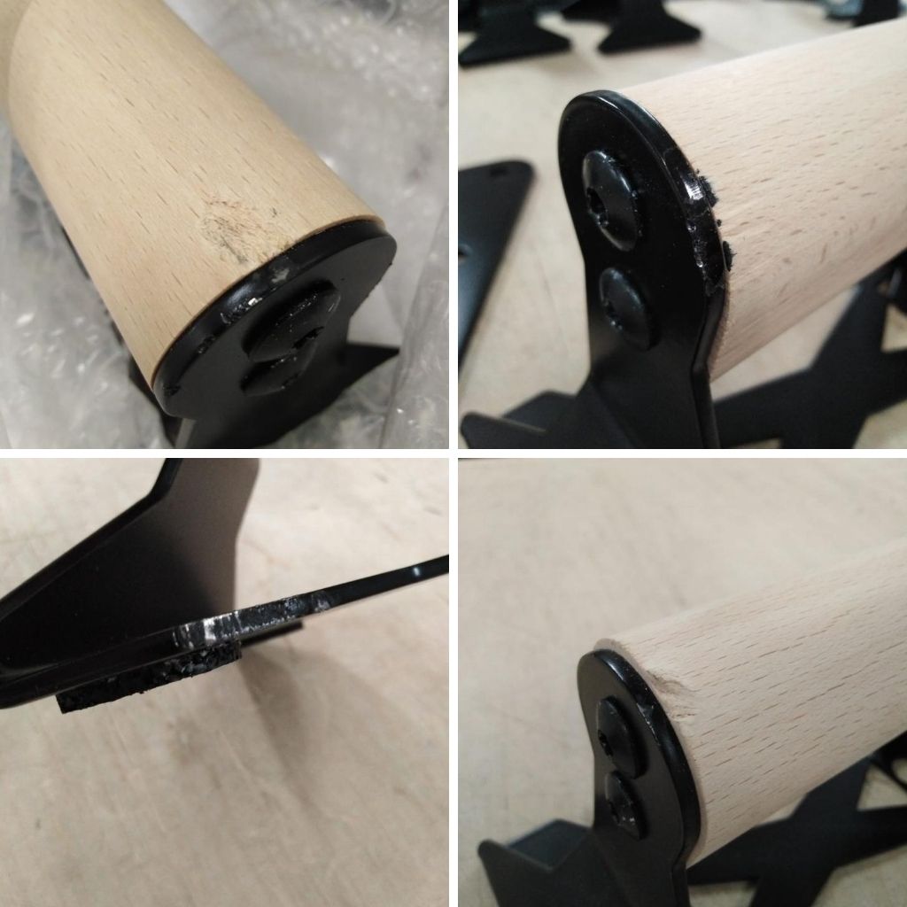 [Seconda scelta] Manglie per Piegamenti con Manico Ergonomico in Legno - Supporti per Piegamenti Premium per Push Ups e Verticali