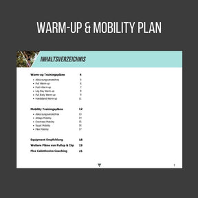 Pacchetto di guide: Piano di allenamento per le trazioni, Piano di riscaldamento e mobilità e Guida alle ricette nutrizionali [PDF] in inglese