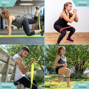 Fasce Elastiche per Gambe Mini  Elastici con 5 Resistenze - Include Borsa per il Trasporto