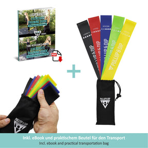 Fasce Elastiche per Gambe Mini  Elastici con 5 Resistenze - Include Borsa per il Trasporto