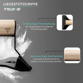 Maniglie per Flessioni con Manico Ergonomico in Legno - Maniglie per Piegamenti Premium per Push Ups e Verticali