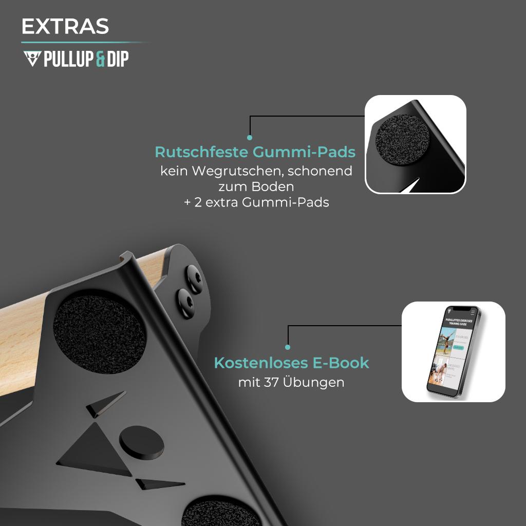 Maniglie per Flessioni con Manico Ergonomico in Legno - Maniglie per Piegamenti Premium per Push Ups e Verticali