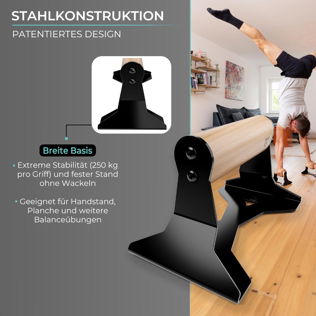 Maniglie per Flessioni con Manico Ergonomico in Legno - Maniglie per Piegamenti Premium per Push Ups e Verticali