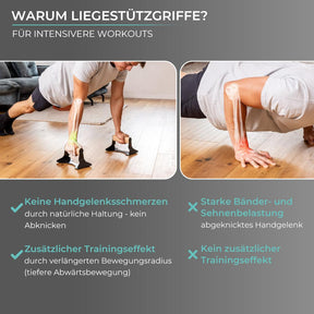 Maniglie per Flessioni con Manico Ergonomico in Legno - Maniglie per Piegamenti Premium per Push Ups e Verticali