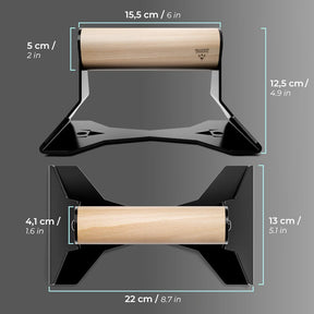 Maniglie per Flessioni con Manico Ergonomico in Legno - Maniglie per Piegamenti Premium per Push Ups e Verticali
