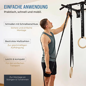 Set di sbarra per pull-up e anelli ginnici in legno
