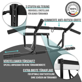 Set per principianti di pull-up: barra per pull-up da porta, set di 3 bande per pull-up e fascicolo di guida in inglese