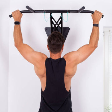 PULLUP & DIP Barra Trazioni A Muro In Acciaio – Antiscivolo, Portata 250kg, Con EBook 23 Consigli – Palestra Domestica