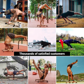 [Seconda scelta] Parallette in Legno di Alta Qualità con Manico Ergonomico in Legno - Versione Bassa o Media Altezza