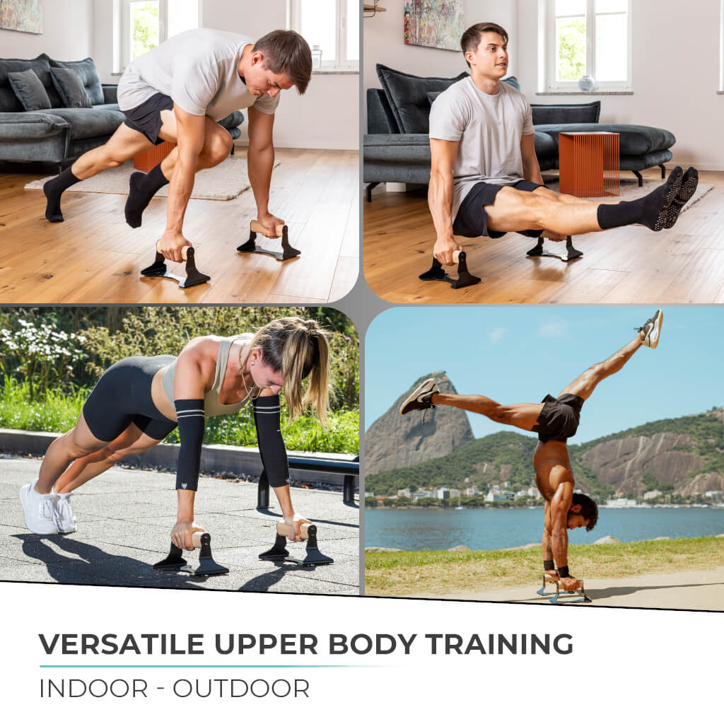 [Seconda scelta] Manglie per Piegamenti con Manico Ergonomico in Legno - Supporti per Piegamenti Premium per Push Ups e Verticali