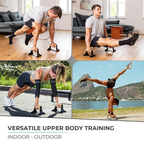 [Seconda scelta] Manglie per Piegamenti con Manico Ergonomico in Legno - Supporti per Piegamenti Premium per Push Ups e Verticali