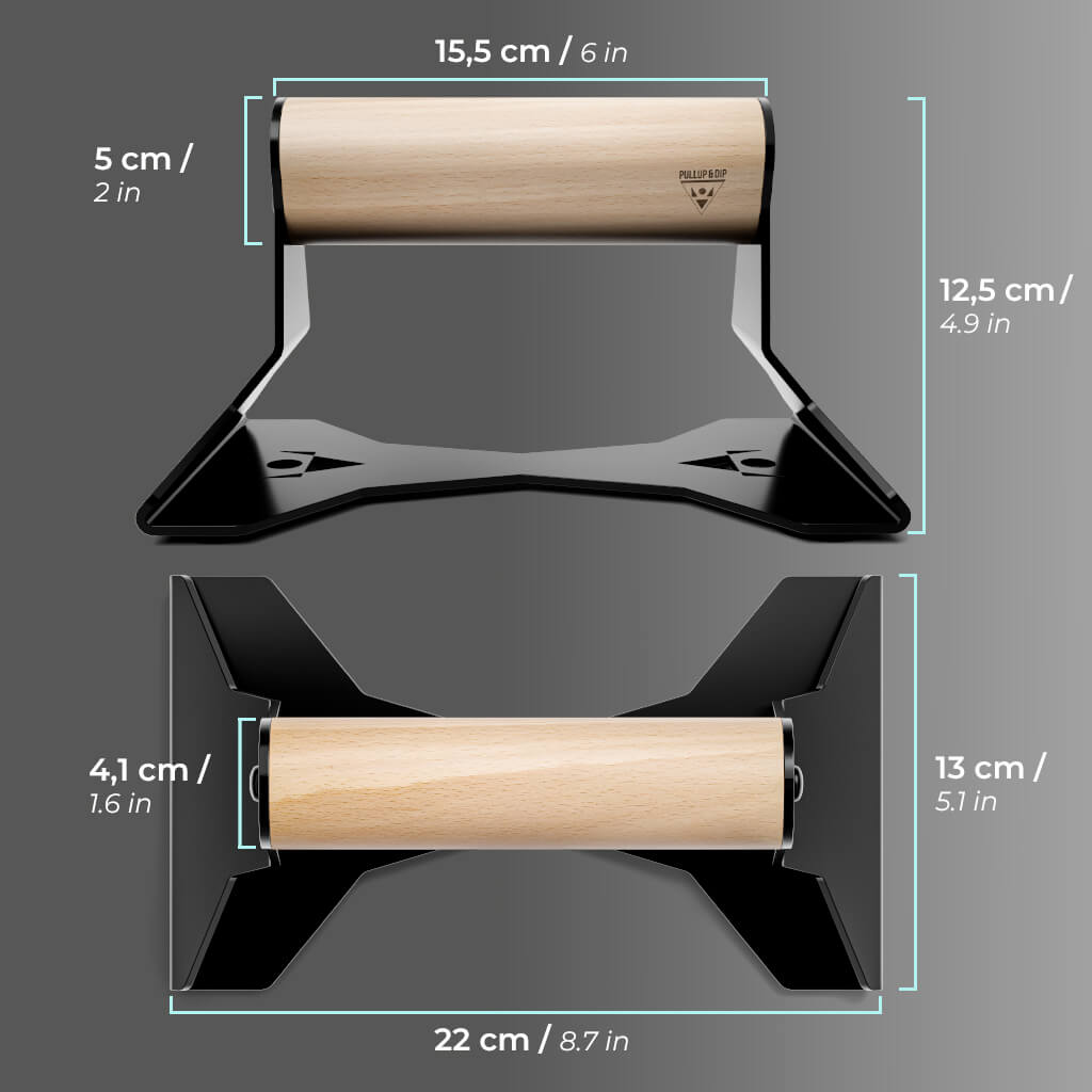 [Seconda scelta] Manglie per Piegamenti con Manico Ergonomico in Legno - Supporti per Piegamenti Premium per Push Ups e Verticali