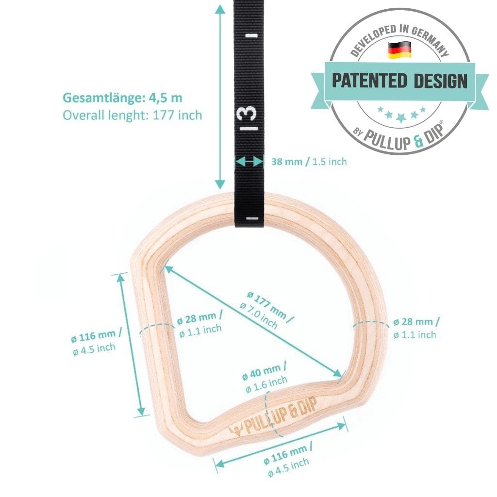 Set di anelli calistenici "TRINGS" con cinghie, ancoraggio per porta e borsa di trasporto