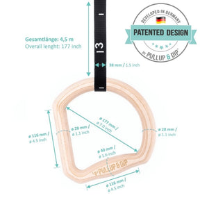 Set di anelli calistenici "TRINGS" con cinghie, ancoraggio per porta e borsa di trasporto