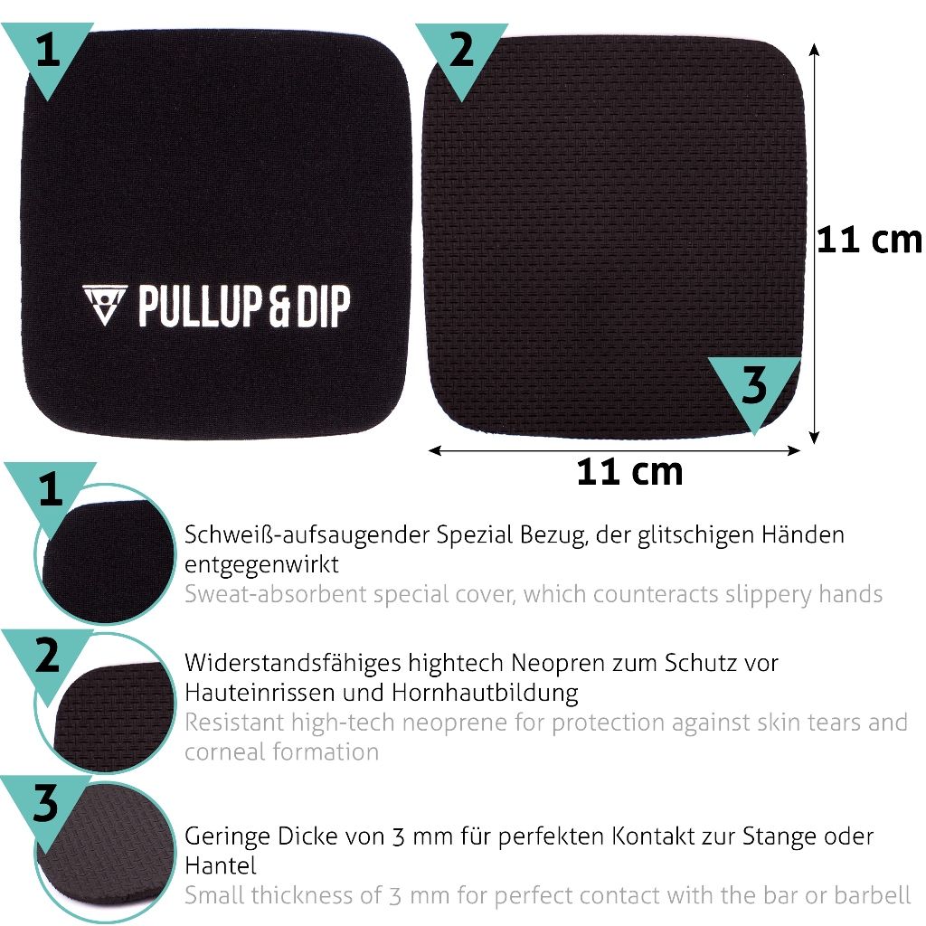 2 Paia di Grip Pads in Neoprene [set di 4] per Trazioni, Fitness, Allenamento della Forza, 2 Paia