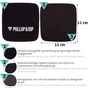 2 Paia di Grip Pads in Neoprene [set di 4] per Trazioni, Fitness, Allenamento della Forza, 2 Paia